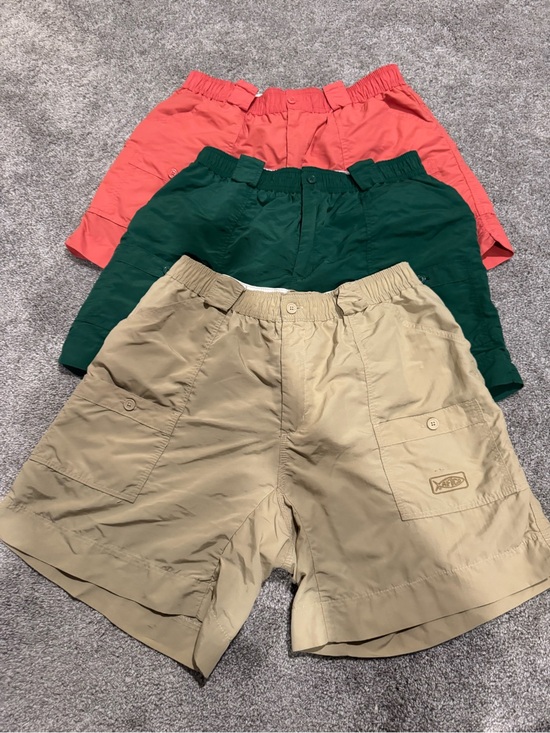 AFTCO Other - AFTCO 🐠 | Men's Cargo Shorts Trio - Coral, Green & Khaki